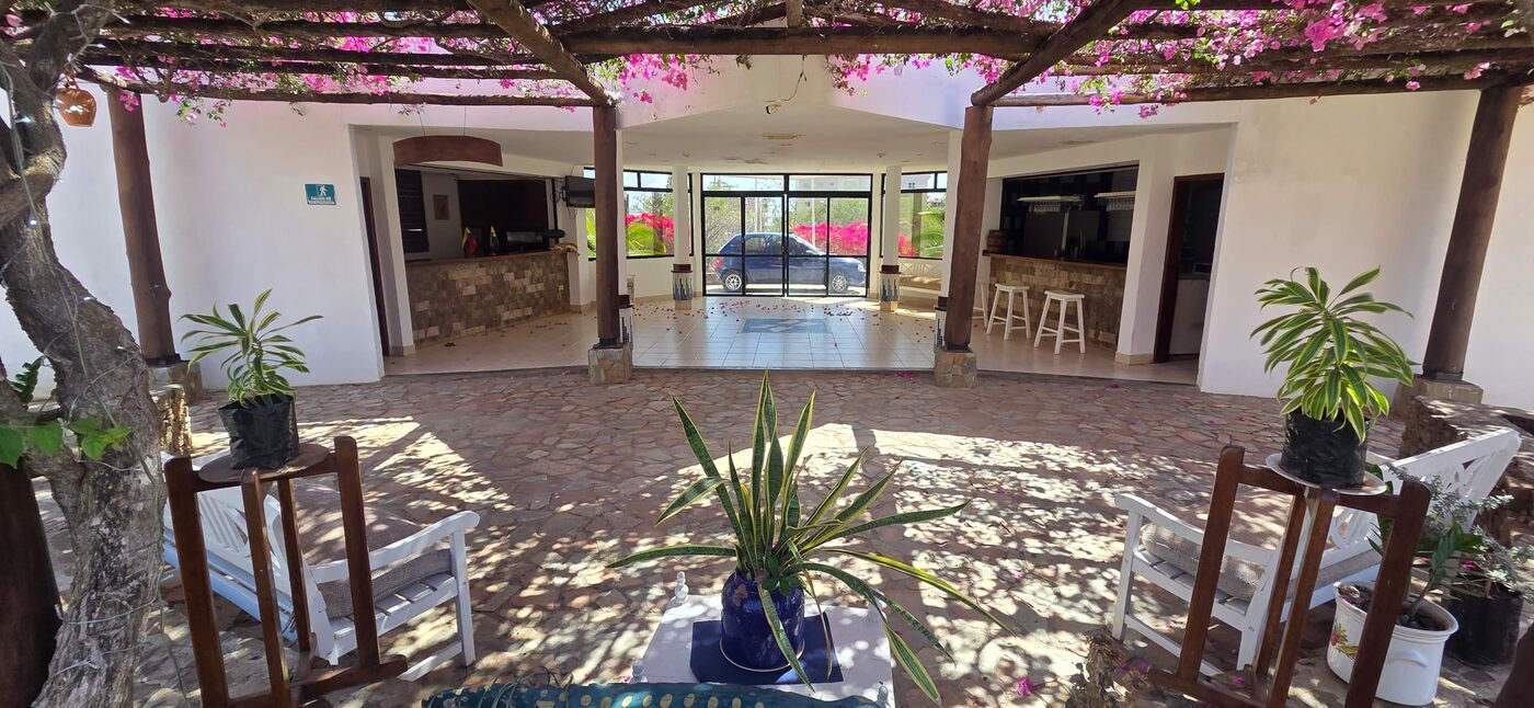 Área social de la posada