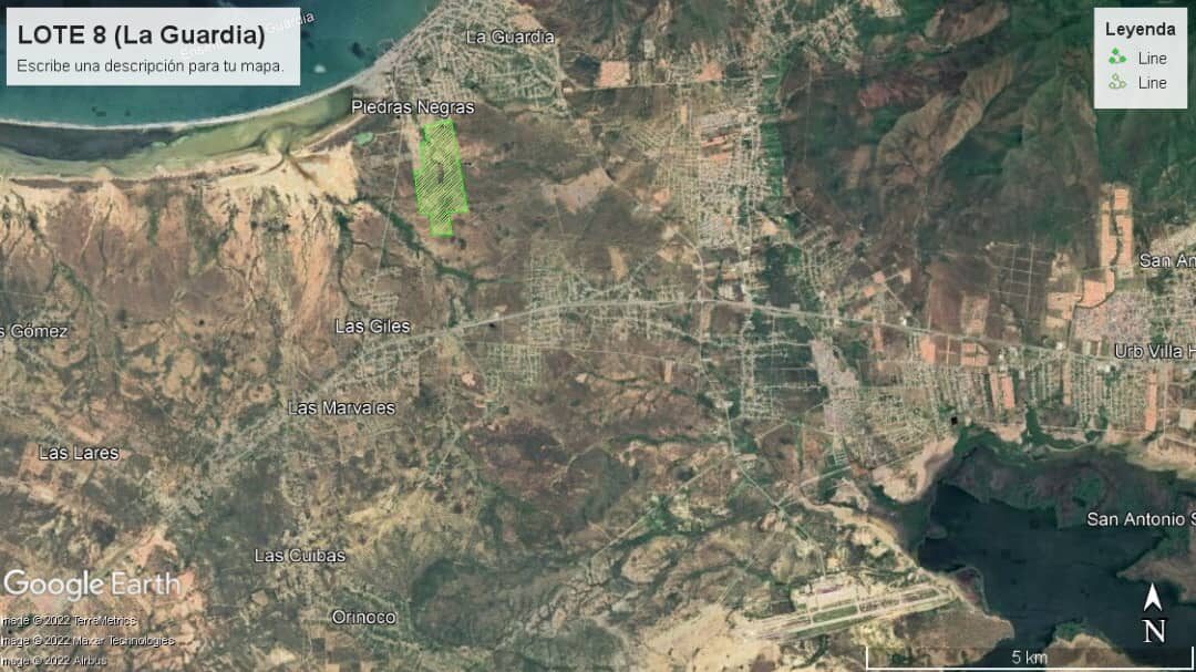 Vista satelital del lote de La Guardia