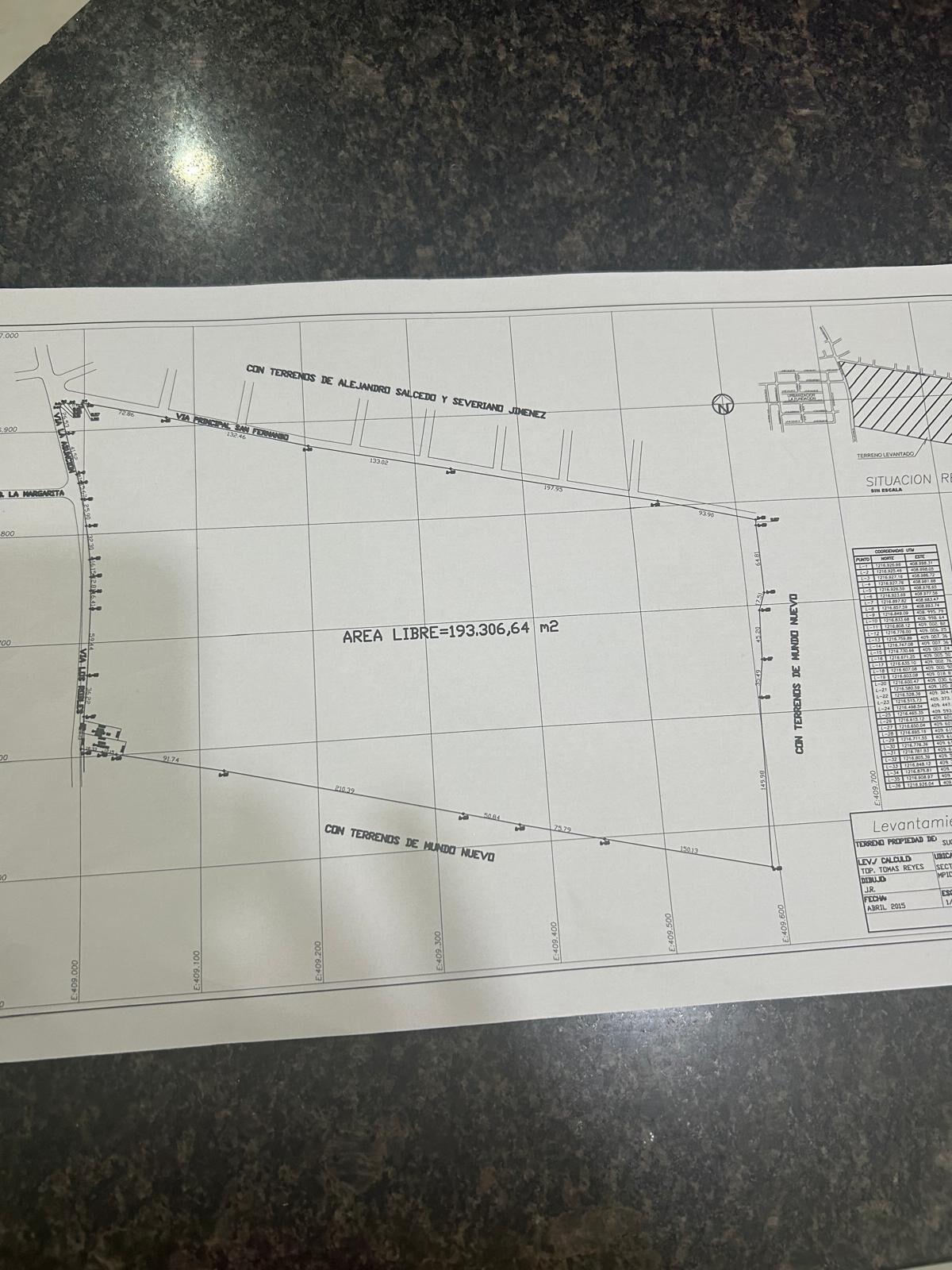 Plano del terreno