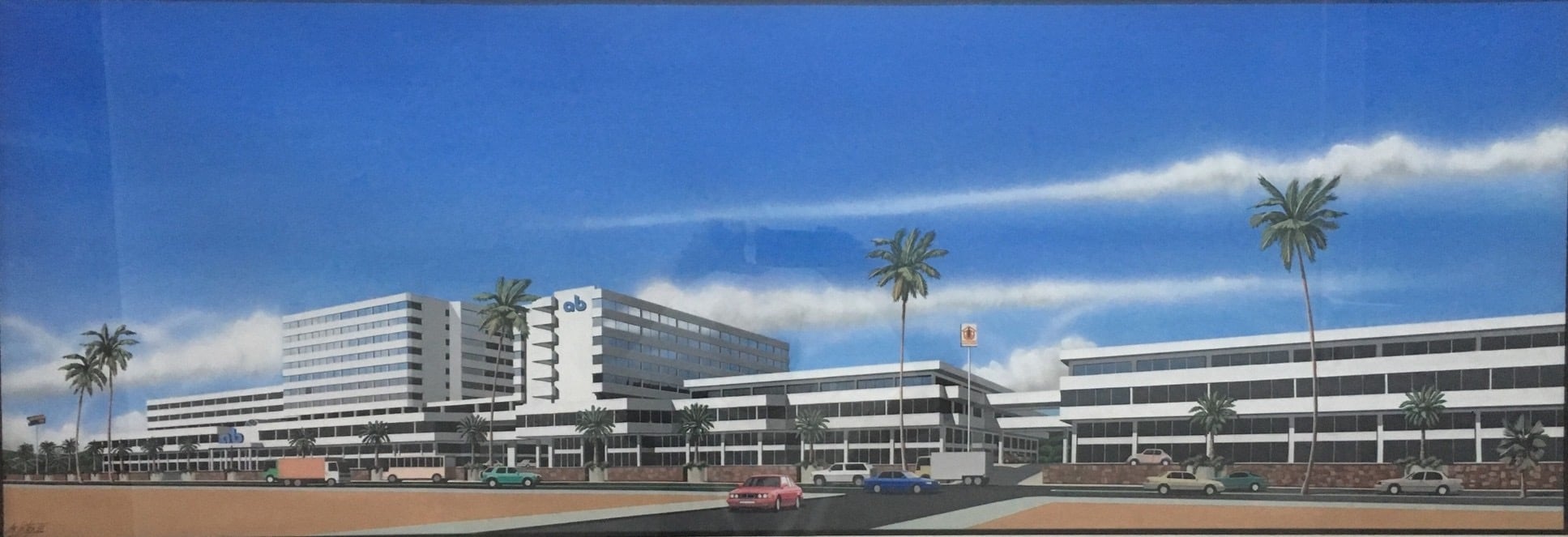 Perspectiva arquitectónica del complejo Hotel Suites AB: las torres A y B integradas al Centro Comercial AB sobre la Avenida Bolívar
